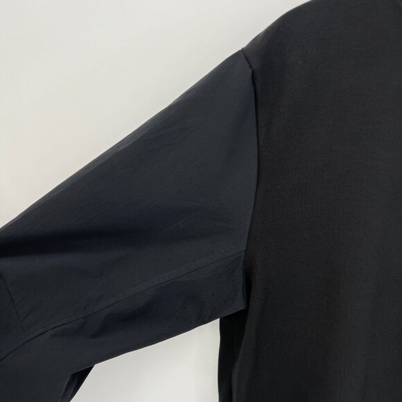 Athleta Harlow Long-Sleeve Hybrid Top Womens Large Black Breathable Pullover - Picture 3 of 10